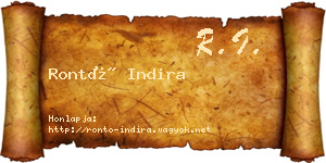 Rontó Indira névjegykártya